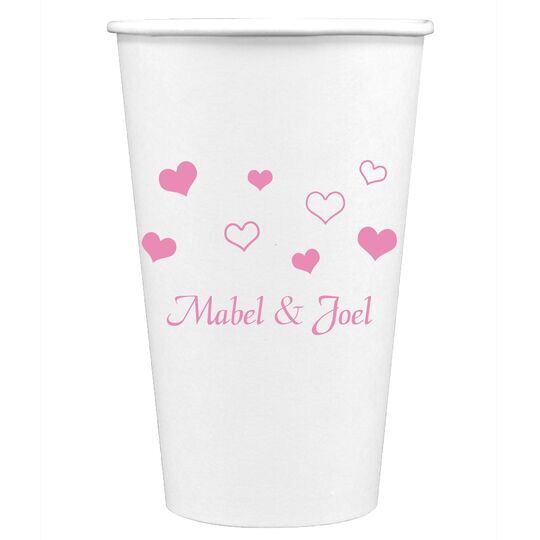 Pretty Hearts Galore Paper Coffee Cups